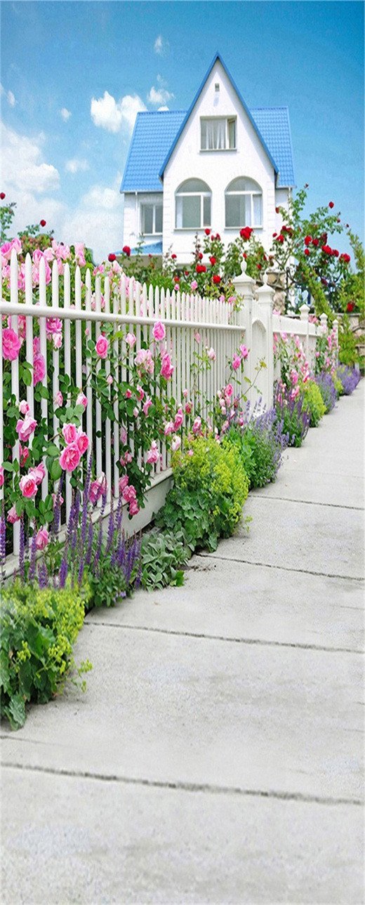 3D the flowers on the roadside door mural Wallpaper AJ Wallpaper