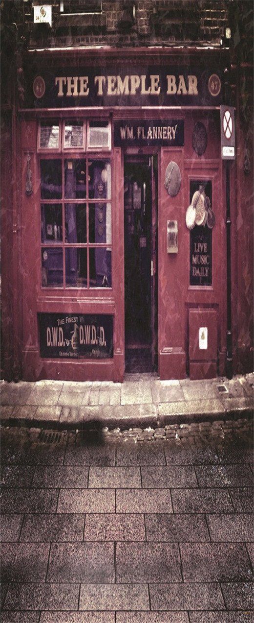 3D temple bar door mural Wallpaper AJ Wallpaper