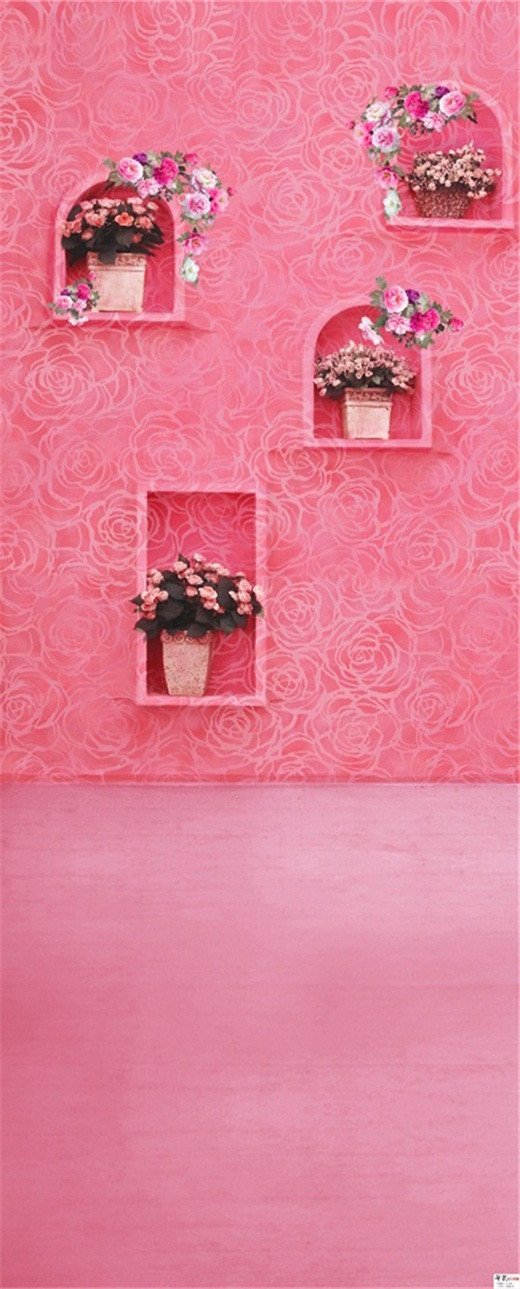 3D lovely pink flowers door mural Wallpaper AJ Wallpaper