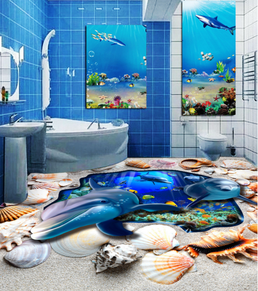 3D Ocean Landscape Floor Mural Wallpaper AJ Wallpaper 2
