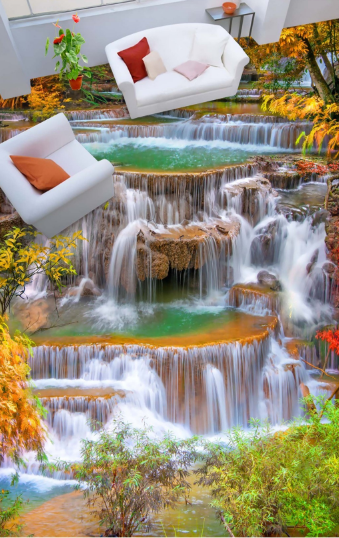 3D Ladder Rriver Water 139 Floor Mural Wallpaper AJ Wallpaper 2