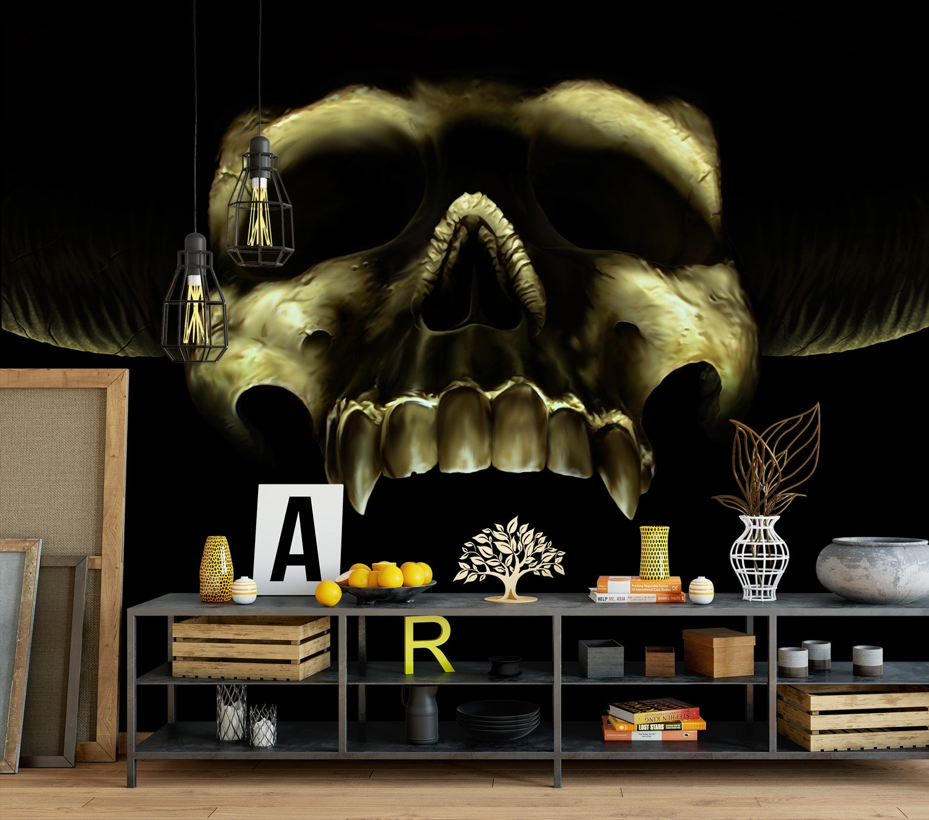 3D Skull 5008 Tom Wood Wall Mural Wall Murals