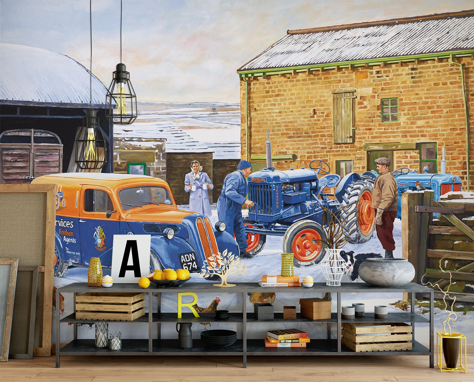 3D Snow Blue Car 8926 Trevor Mitchell Wall Mural Wall Murals