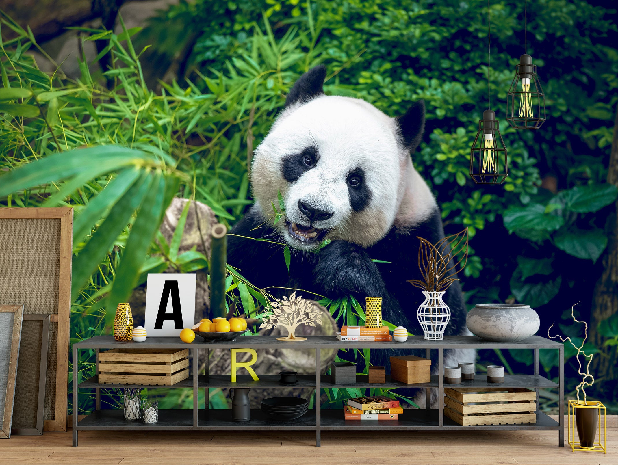 3D Panda Jungle 57113 Wall Murals