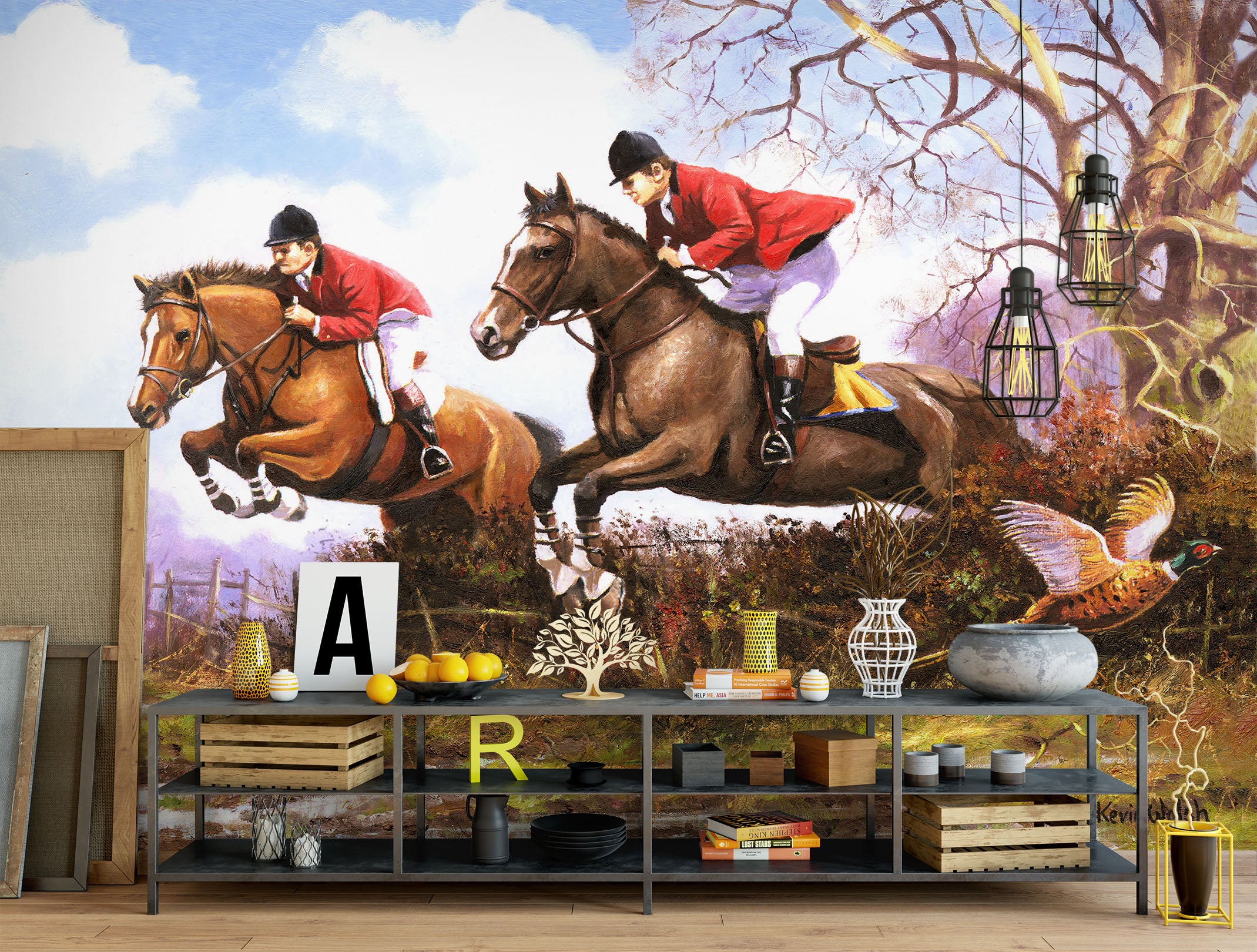 3D Horse Race 105 Kevin Walsh Wall Mural Wall Murals