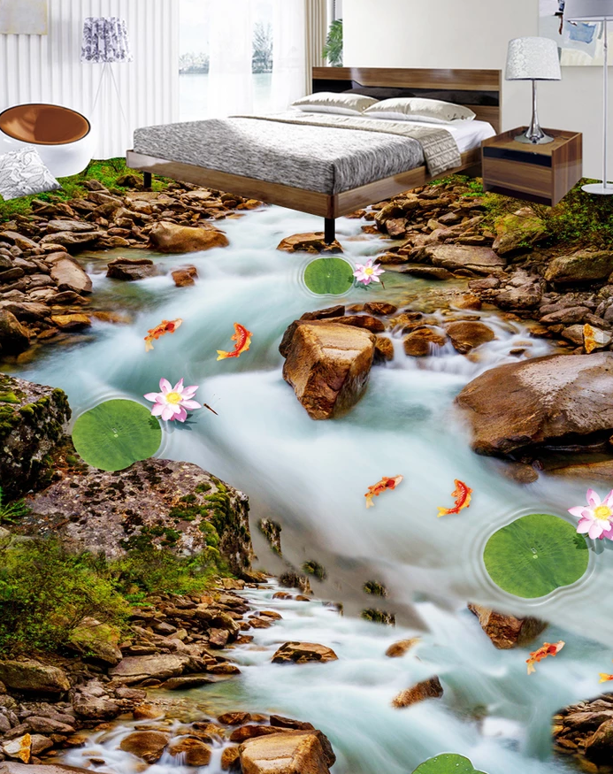 3D Lotus Flower 545 Floor Mural Wallpaper Murals Rug & Mat Print Epoxy waterproof bath floor