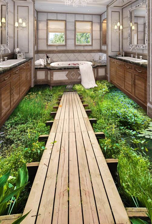 3D Plank Bridge Floor Mural Wallpaper AJ Wallpaper 2