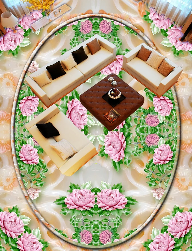 3D Embroidery Flowers 529 Floor Mural Wallpaper Murals Rug & Mat Print Epoxy waterproof bath floor