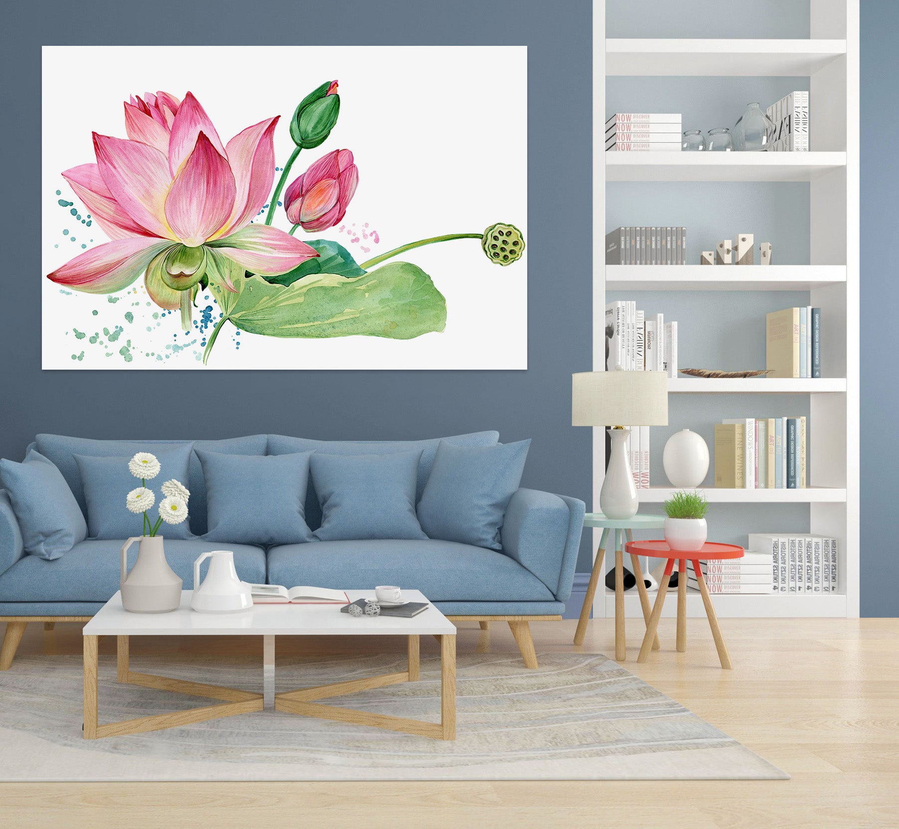 3D Beautiful Lotus 1085 Wall Sticker