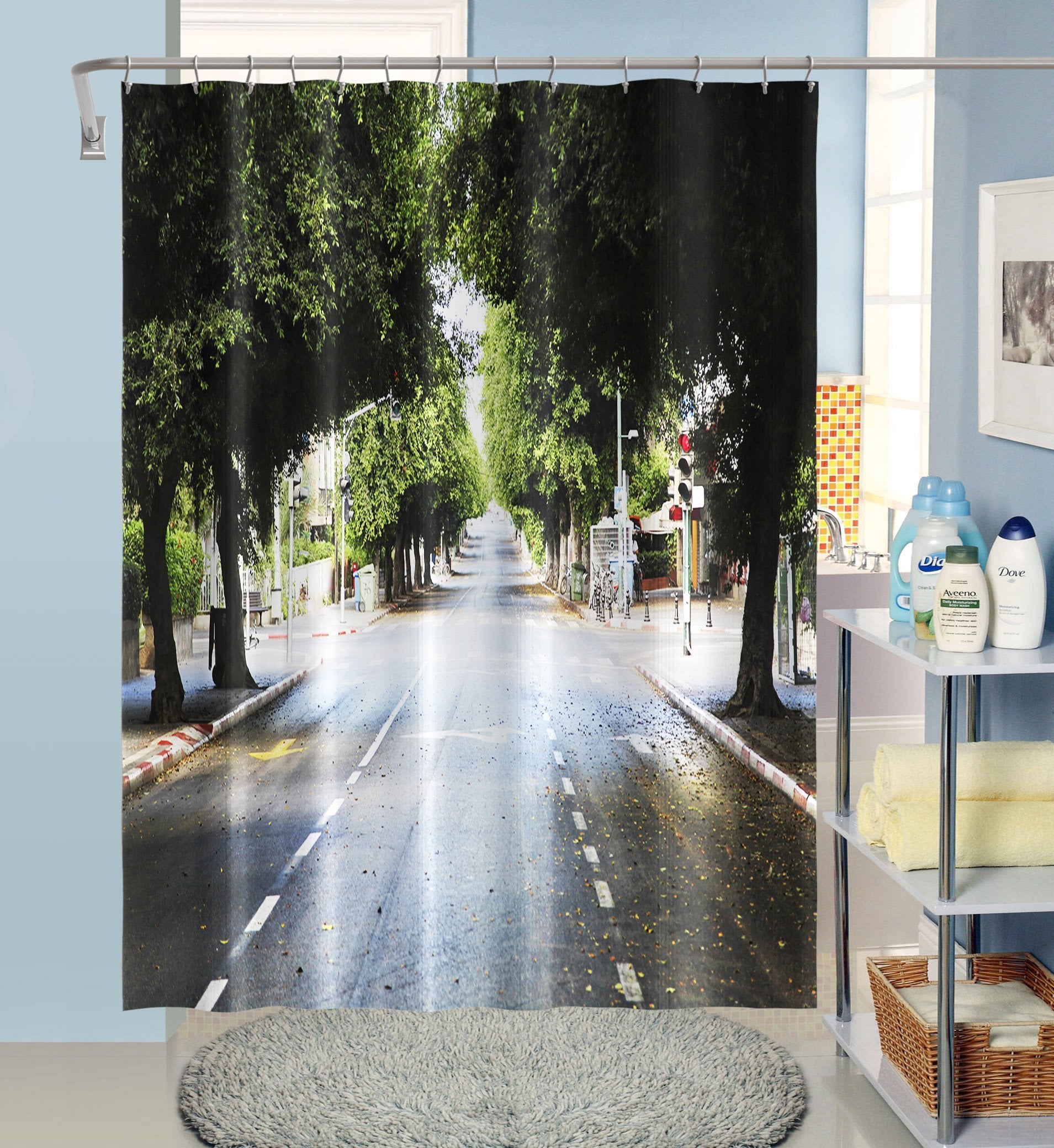 3D Crossroads Tree 046 Shower Curtain 3D Shower Curtain AJ Creativity Home