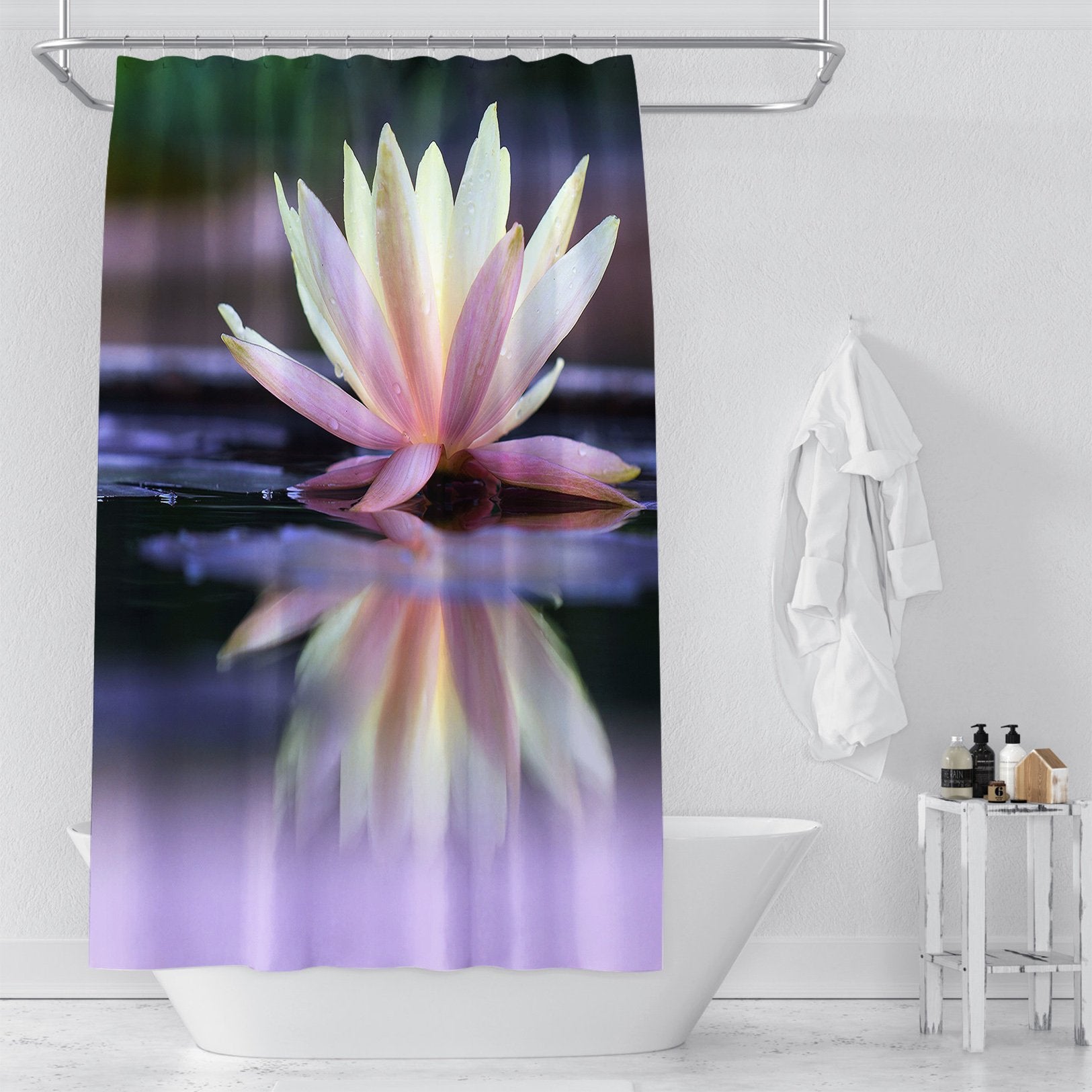 3D Lotus Pond 030 Shower Curtain 3D Shower Curtain AJ Creativity Home