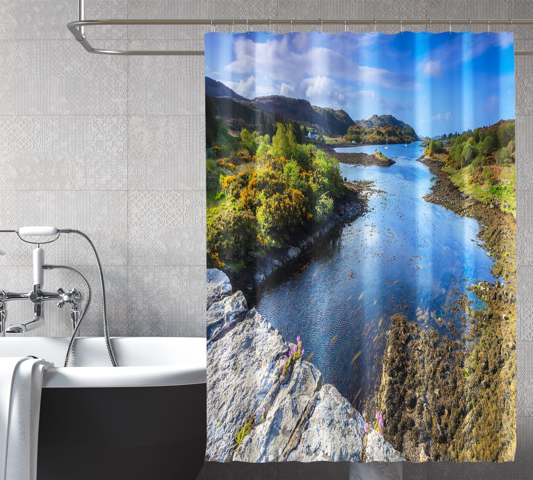 3D Small Island Seaside 017 Shower Curtain 3D Shower Curtain AJ Creativity Home