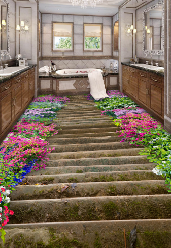 3D Staircase 040 Floor Mural Wallpaper AJ Wallpaper 2