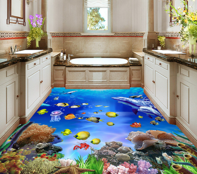 3D River Qinghai Feast 057 Floor Mural Wallpaper AJ Wallpaper 2