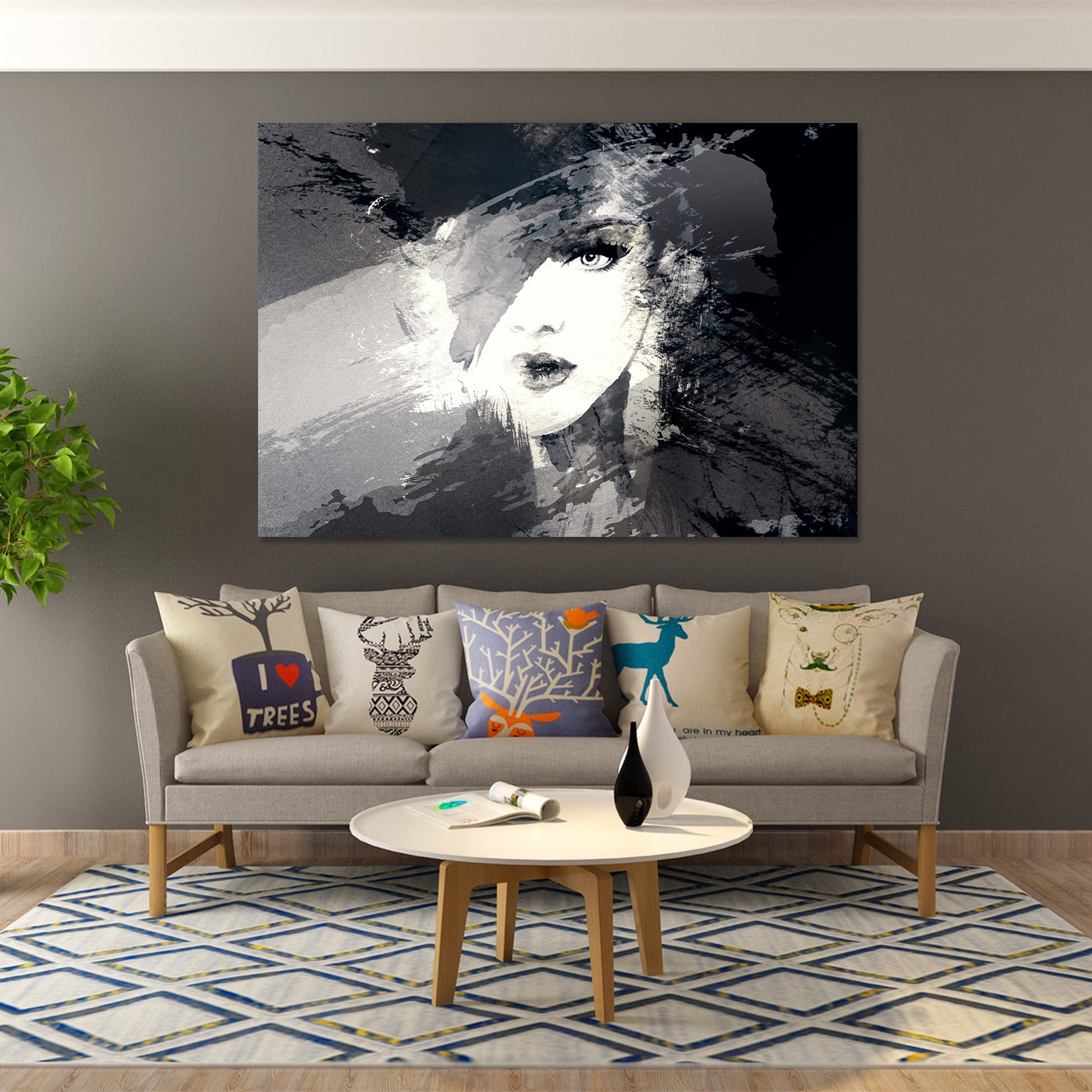 3D Beautiful Eyes Lady 1024 Wall Sticker