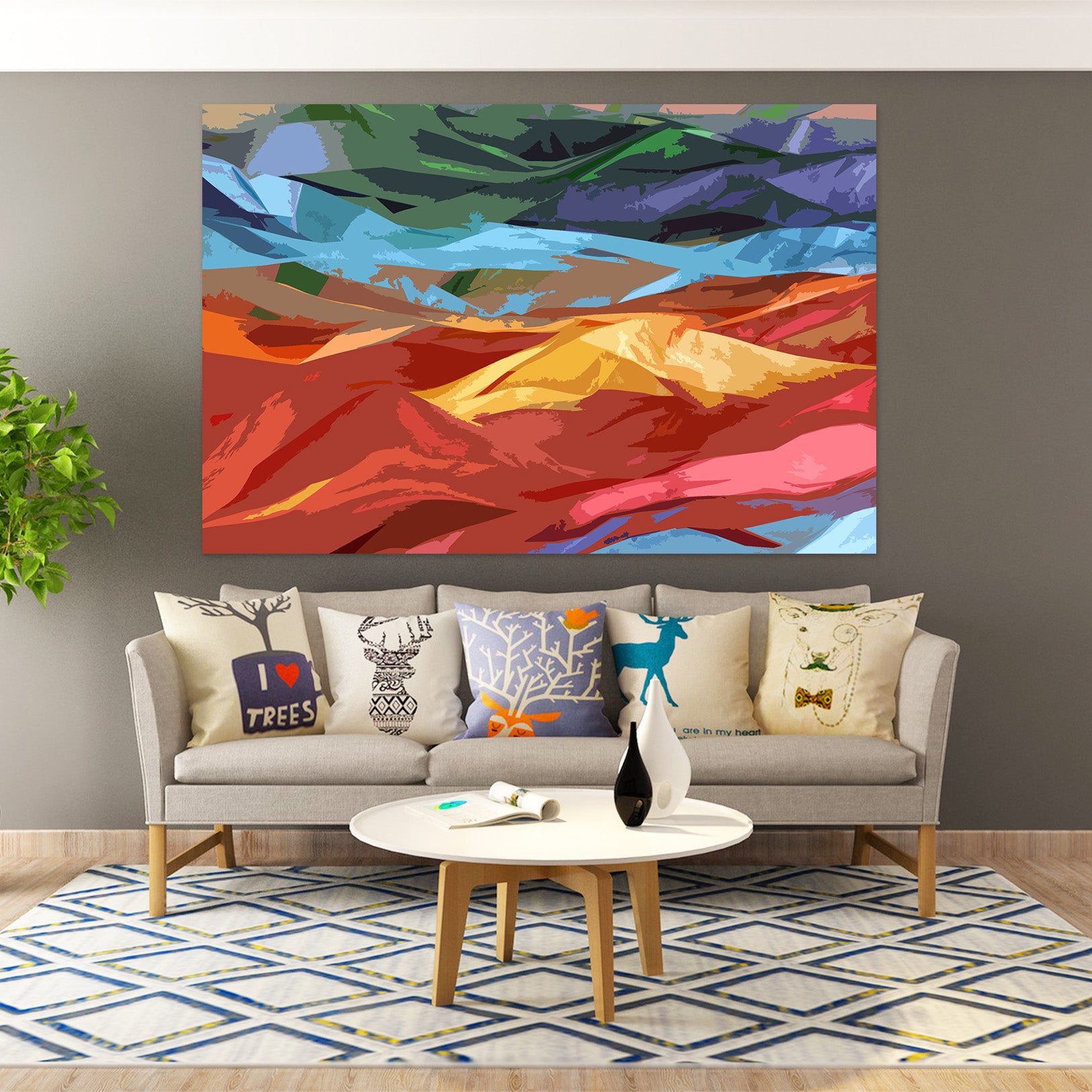 3D Colored Mountains Final 71106 Shandra Smith Wall Sticker