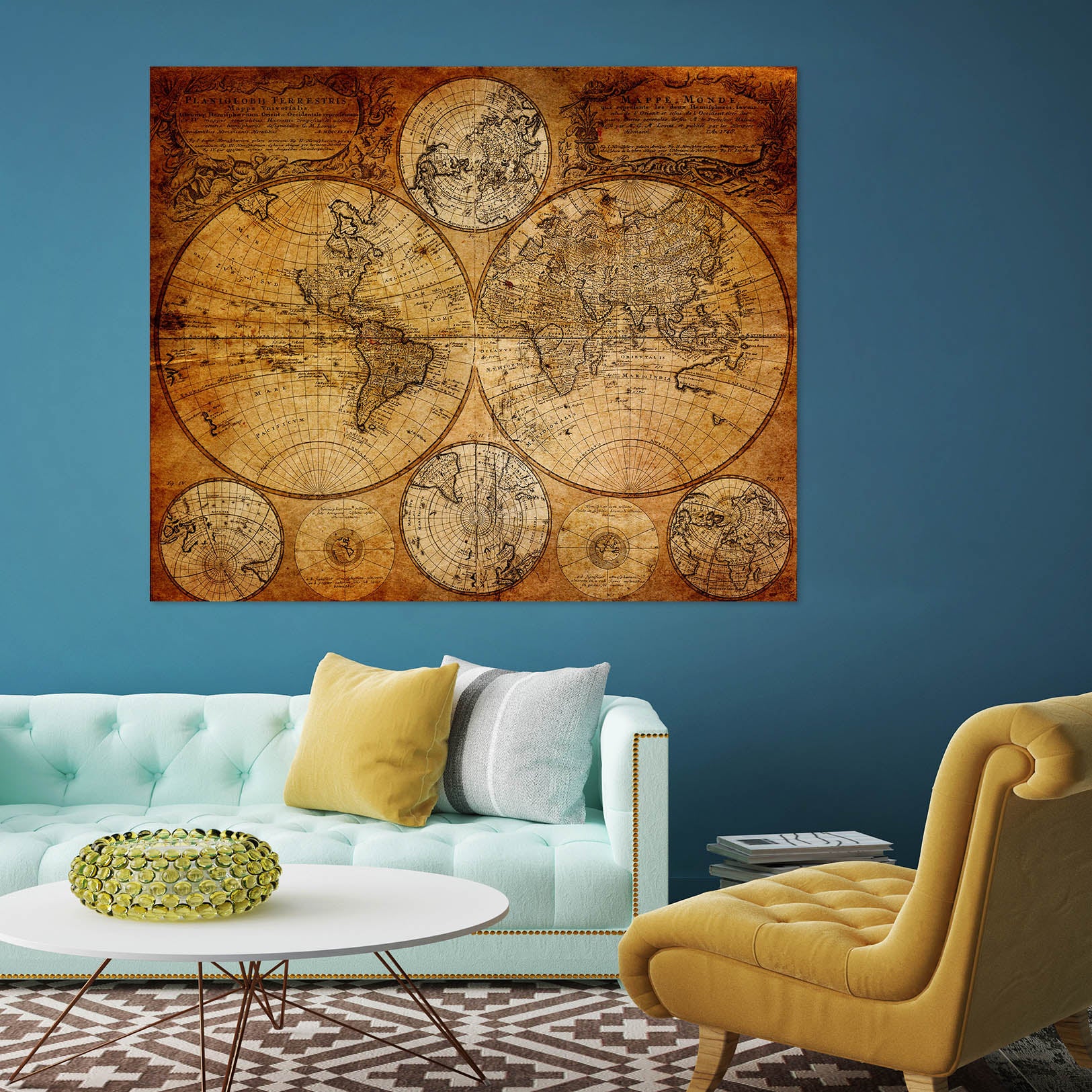 3D Beautiful World 135 World Map Wall Sticker