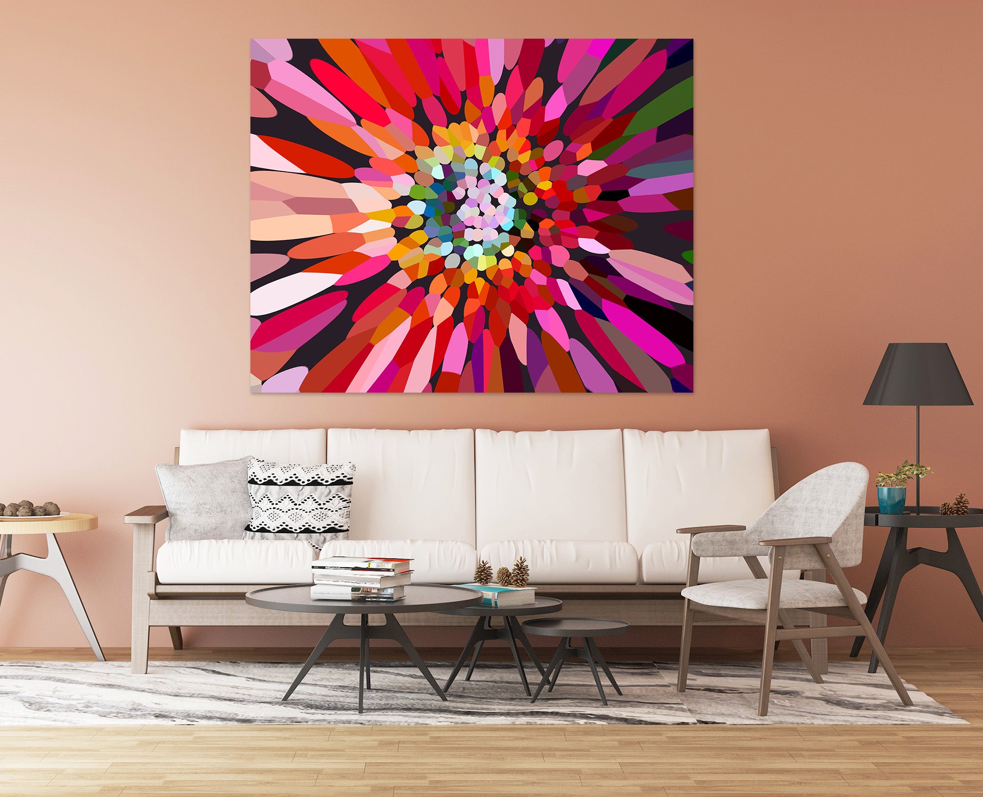 3D Pink Flower Horizontal 71111 Shandra Smith Wall Sticker