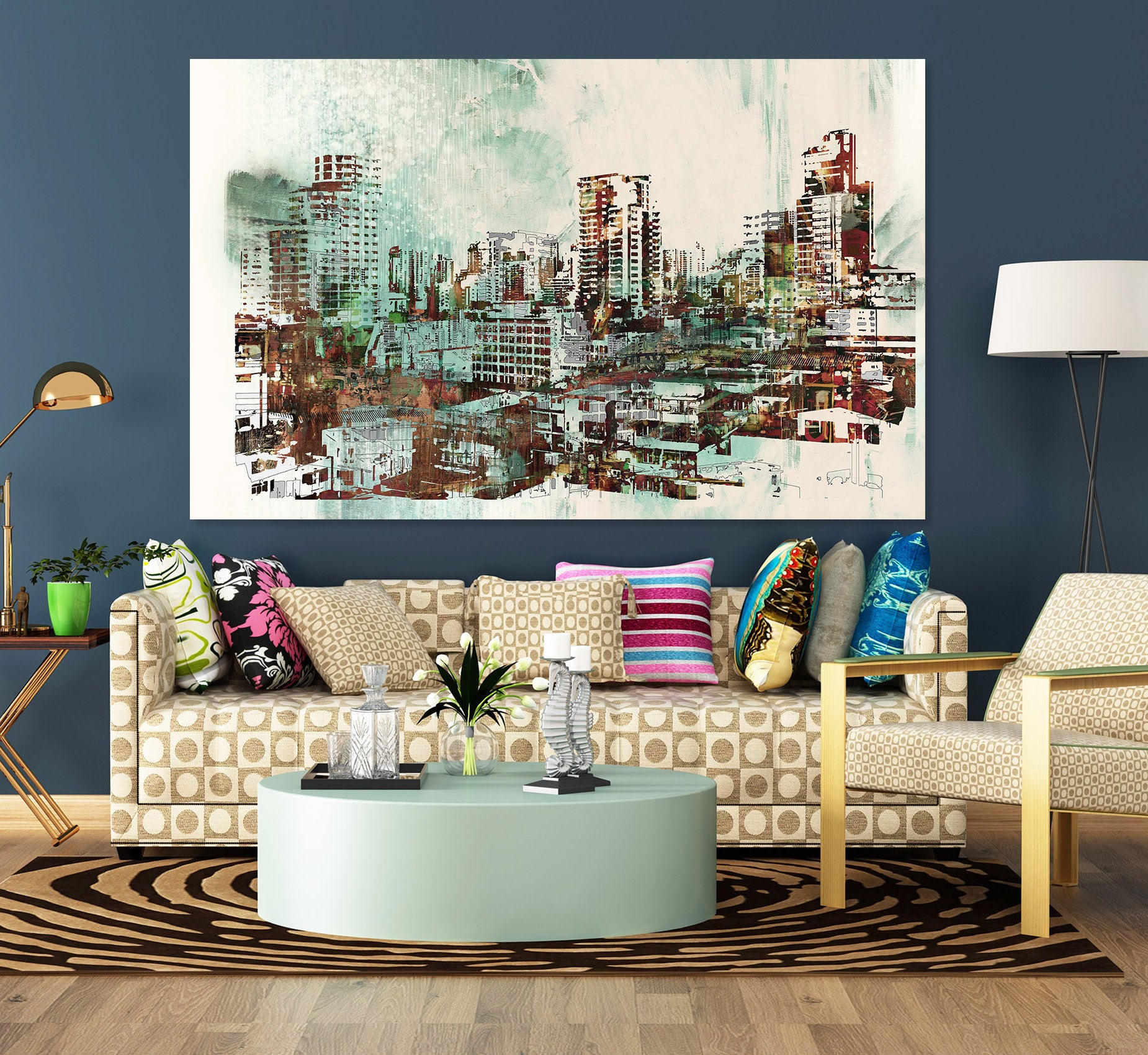 3D City Pattern 1027 Wall Sticker
