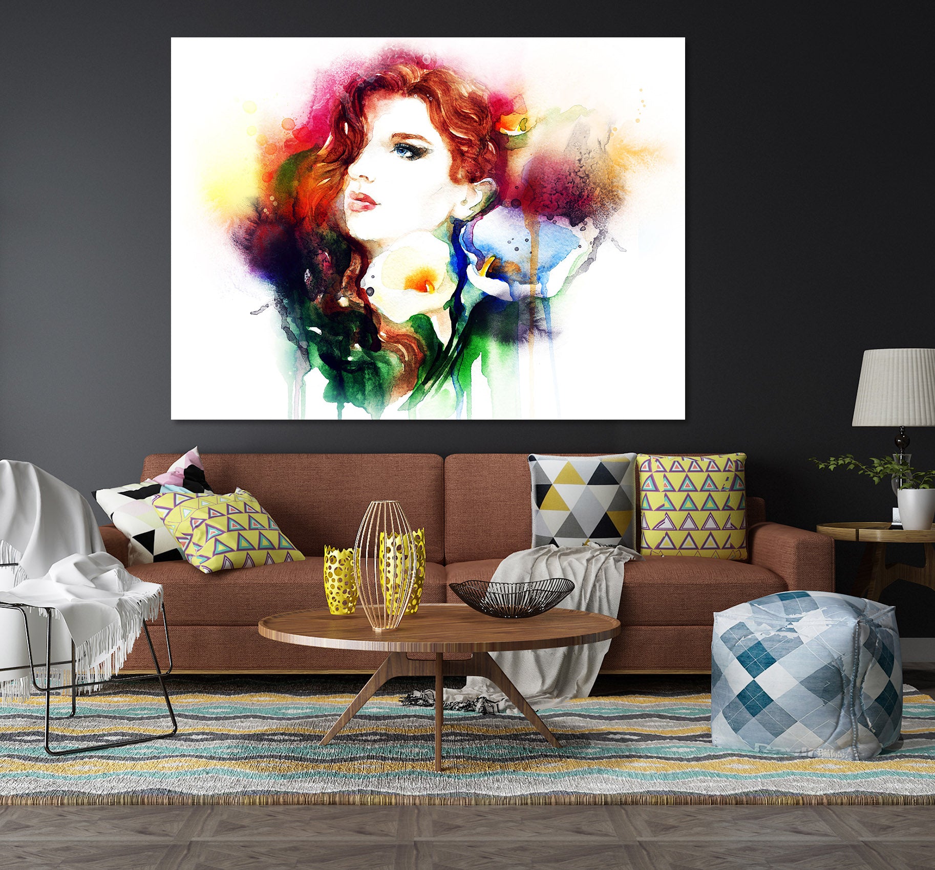 3D Redhead Woman 1011 Wall Sticker