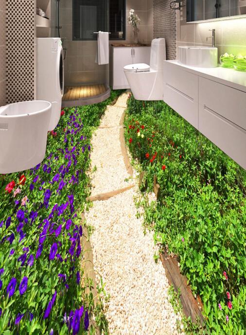 3D Cobblestone Road Floor Mural Wallpaper AJ Wallpaper 2