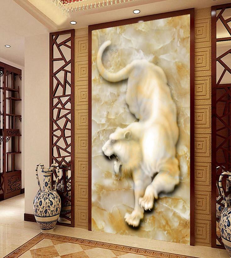 3D Carve Tiger Porch Wallpaper AJ Wallpaper 1