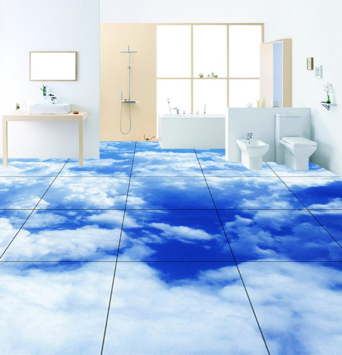 3D Blue Sky 064 Floor Mural Wallpaper AJ Wallpaper 2