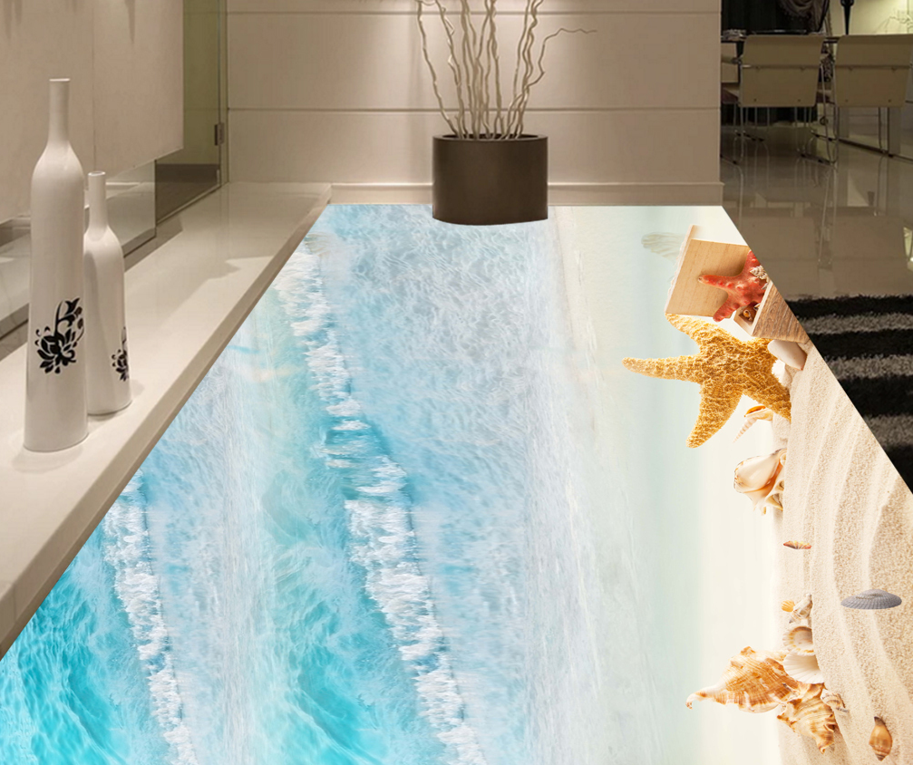 3D Sea Beach 547 Floor Mural Wallpaper Murals Rug & Mat Print Epoxy waterproof bath floor