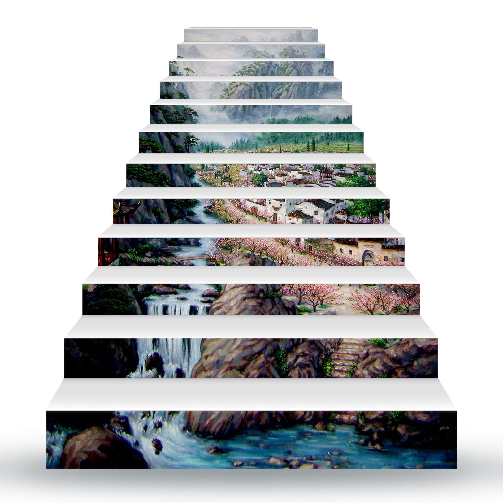 3D Mountain Village 070 Stair Risers