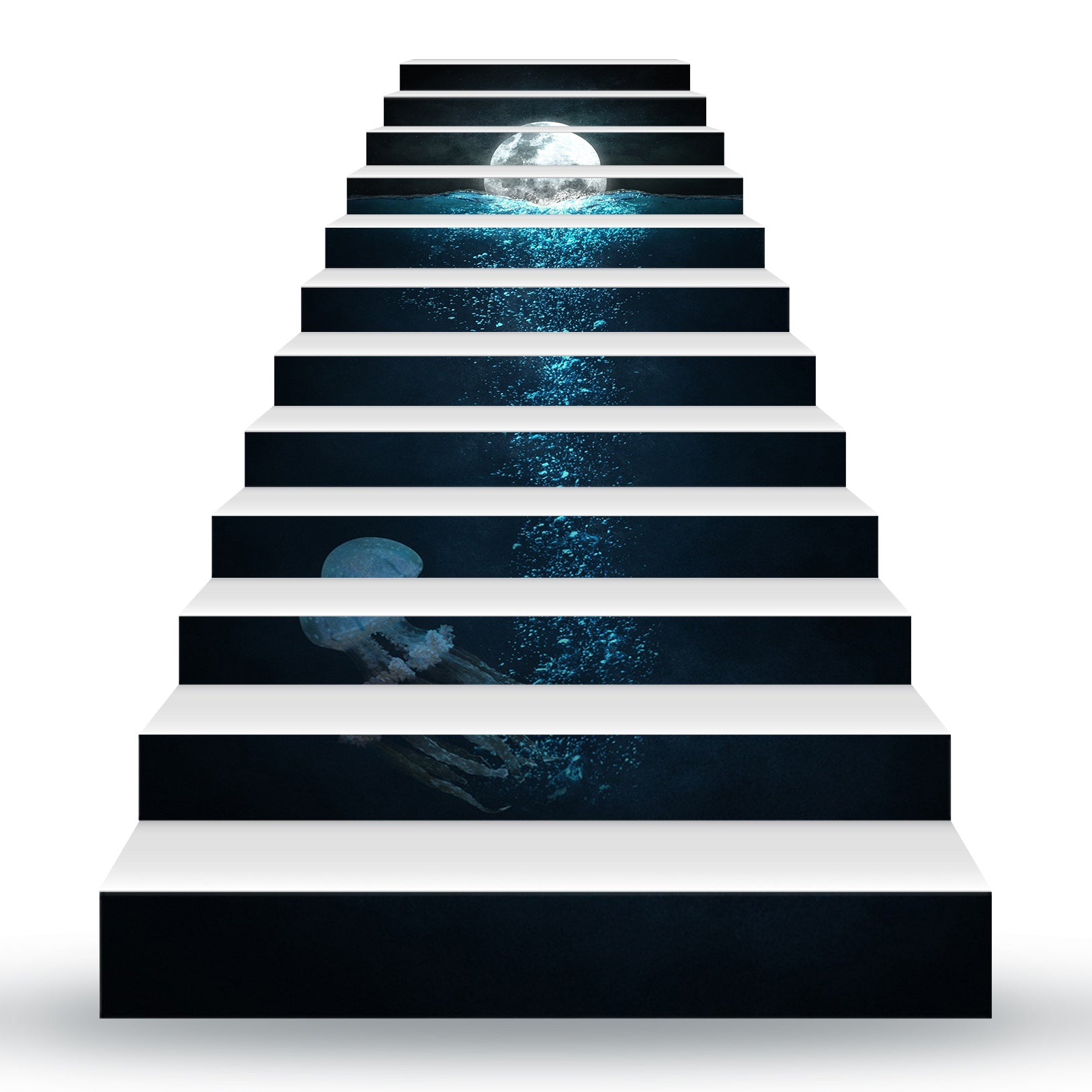 3D Galaxy Moon 107 Stair Risers