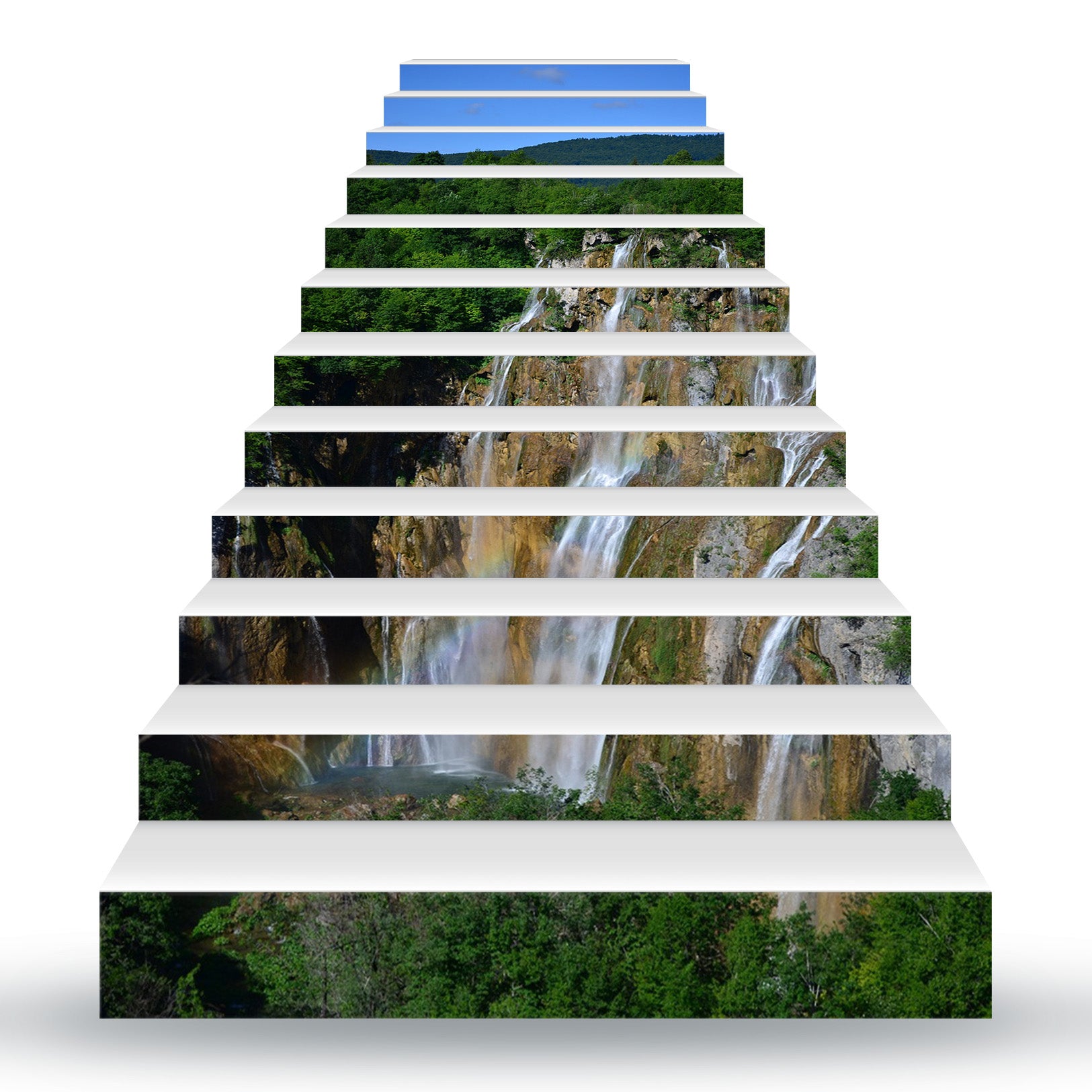 3D Mountain Stream 095 Stair Risers