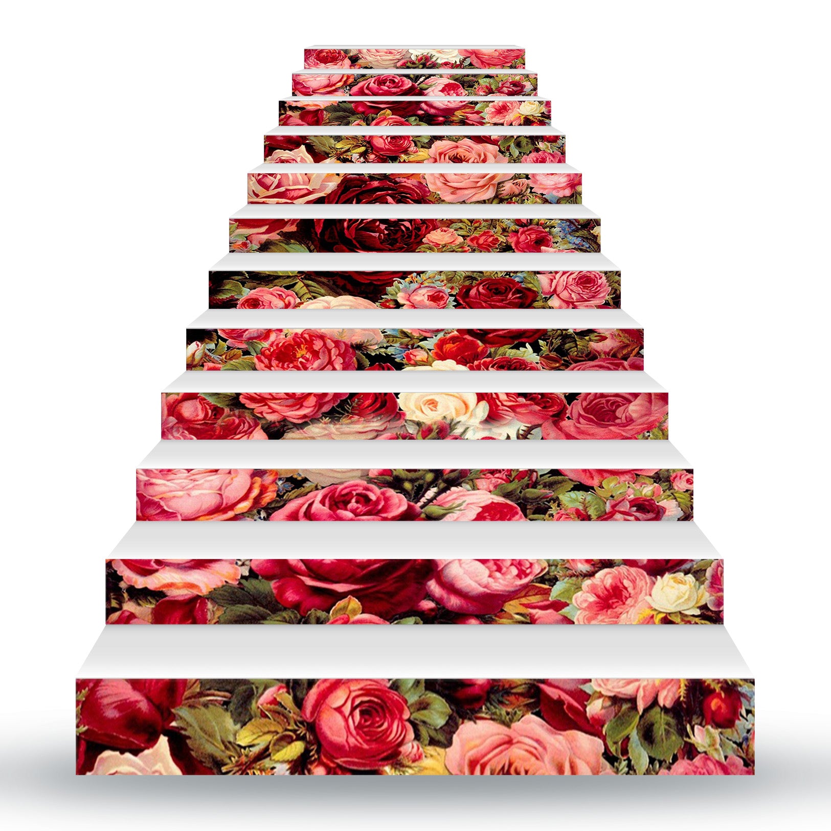 3D Rich Rose Flowers 172 Stair Risers