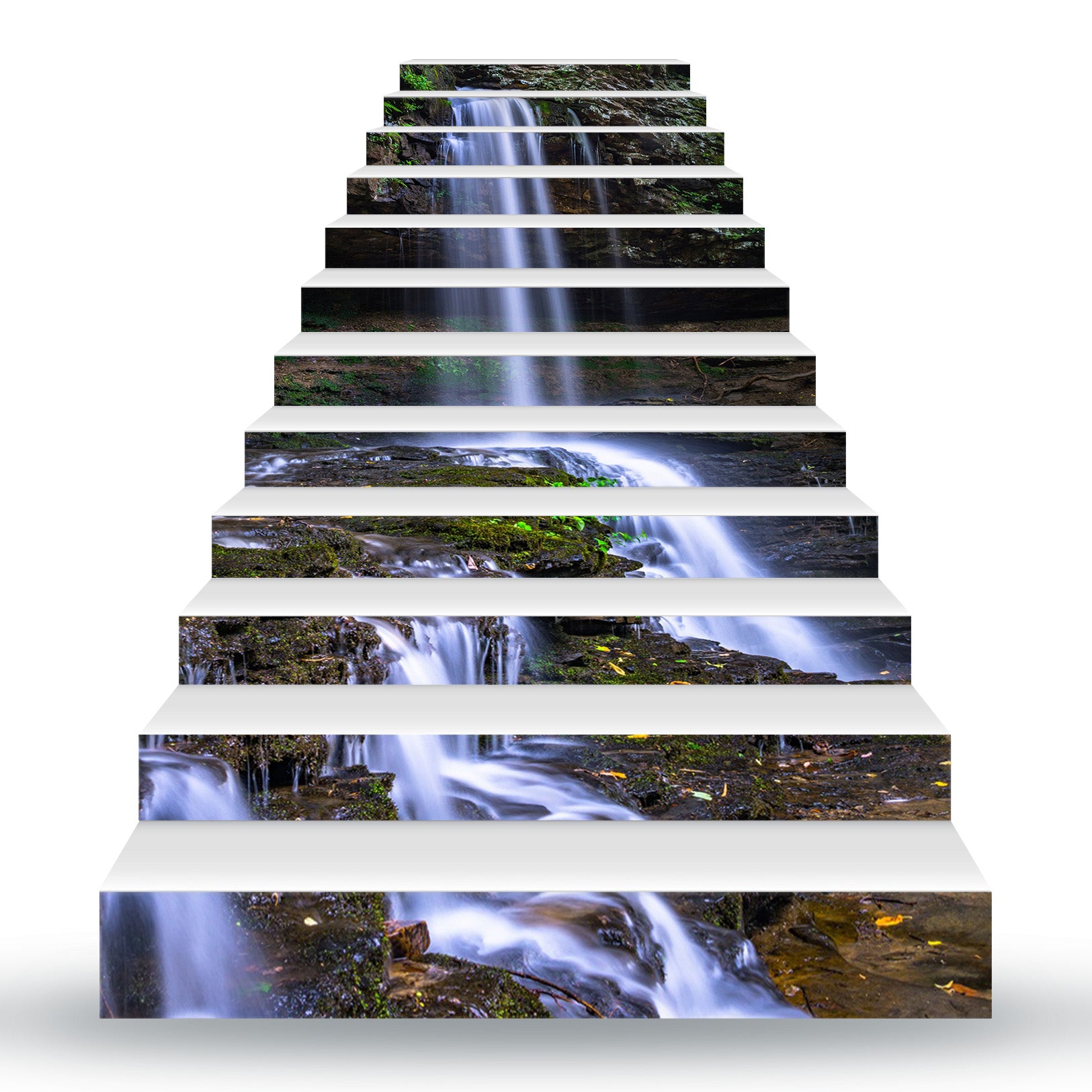 3D Straight Waterfall 090 Stair Risers