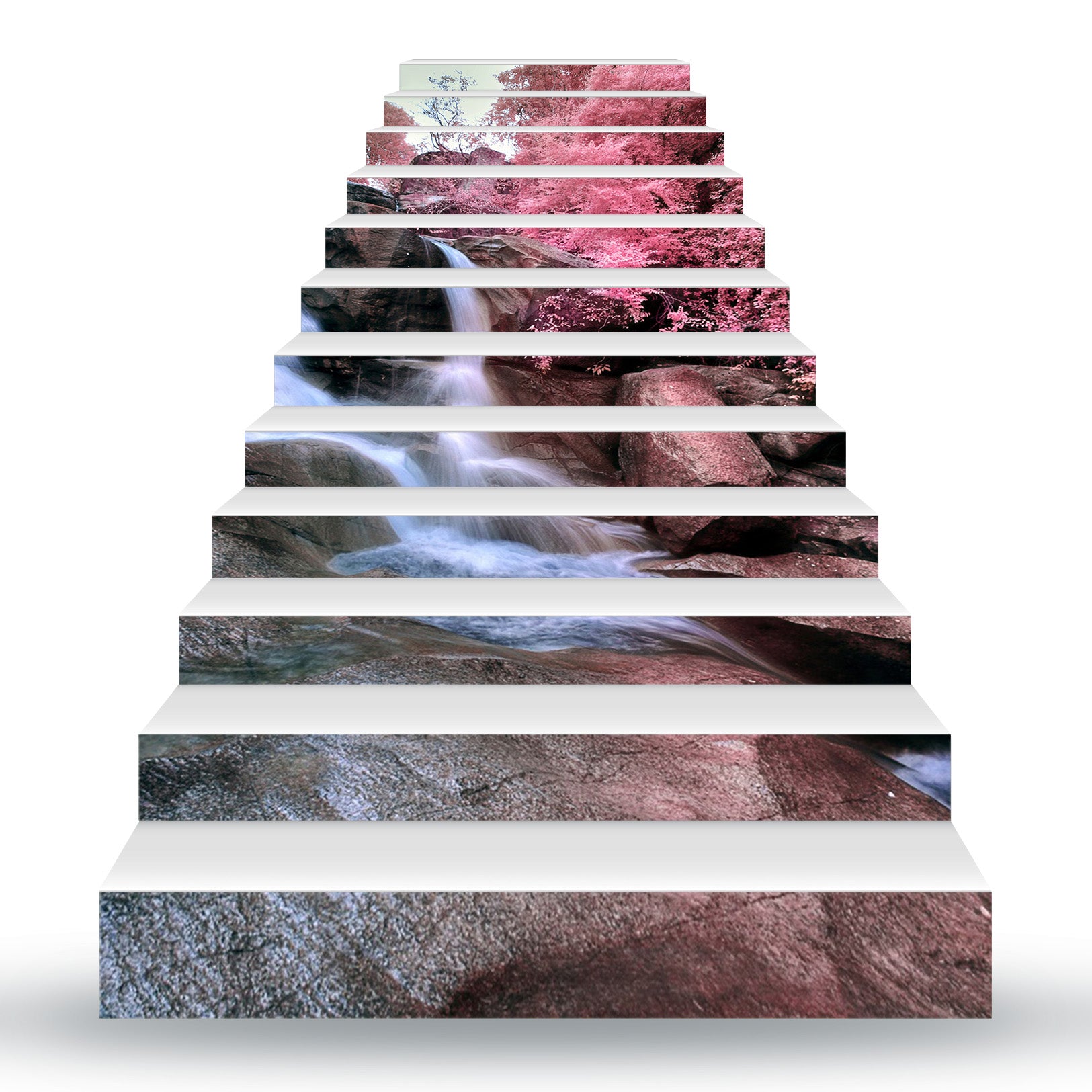 3D Peach Tree Falls 152 Stair Risers