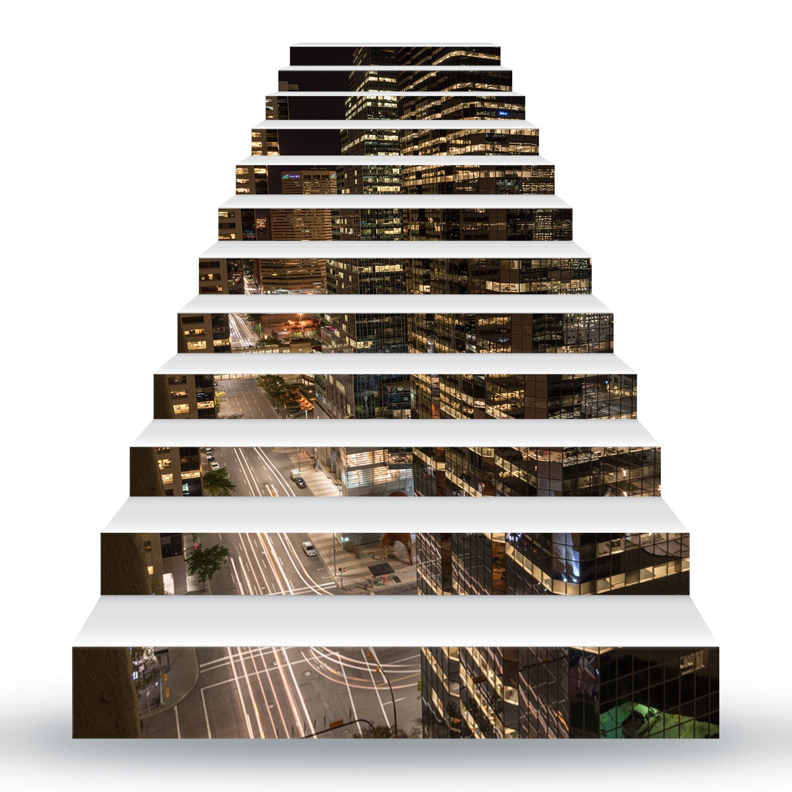 3D Brightly Lit Tall Buildings 087 Stair Risers