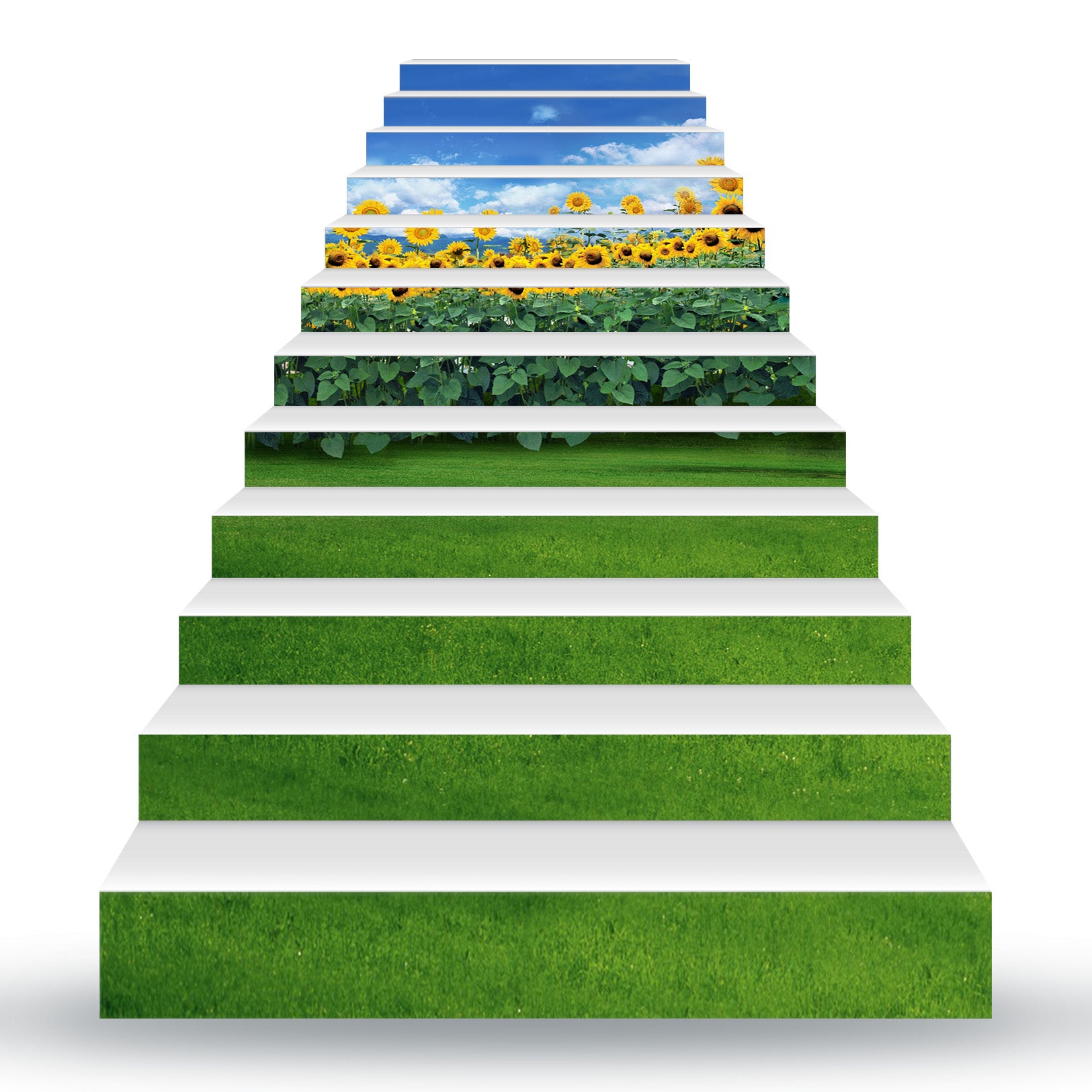 3D Sunflower Blooming In Summer 170 Stair Risers