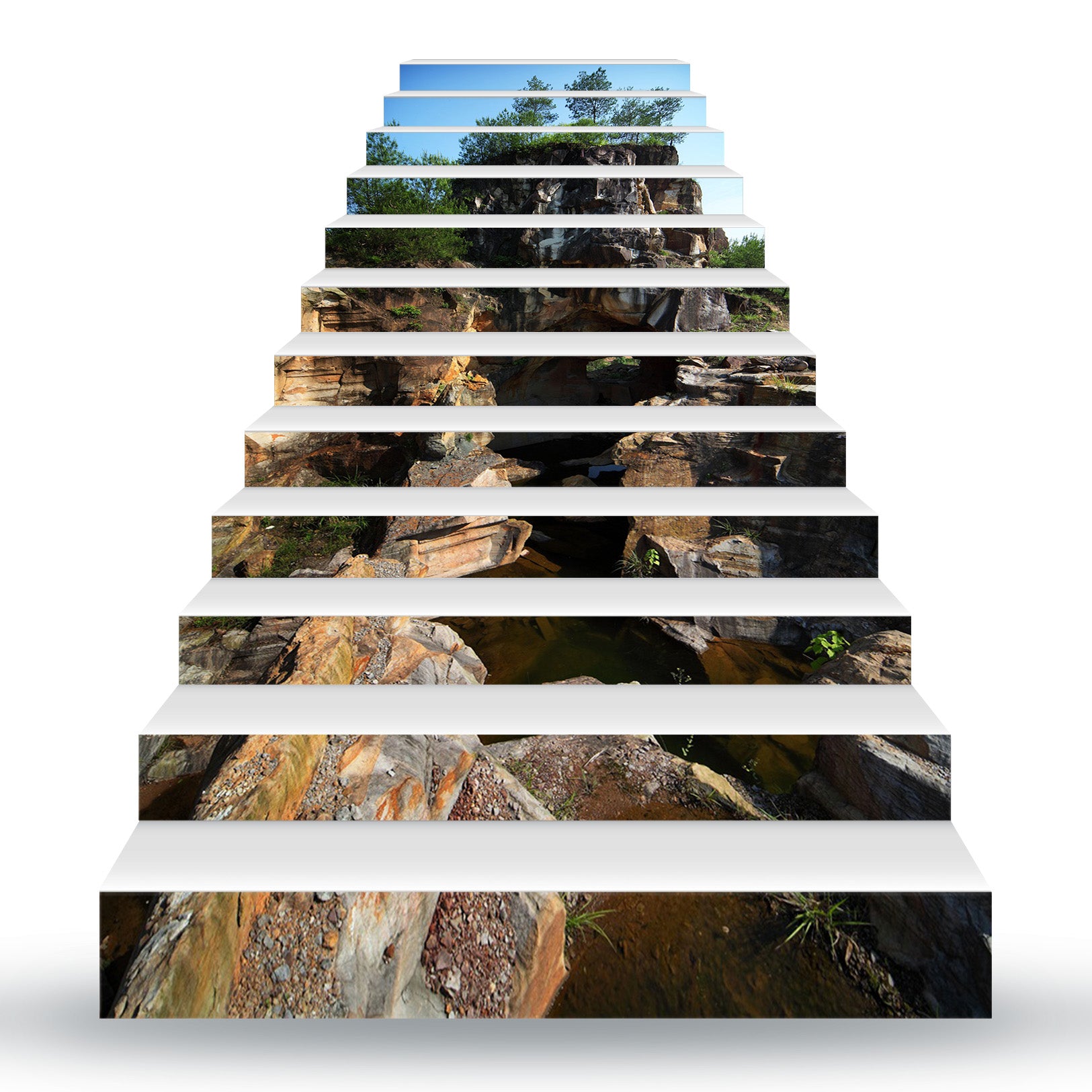 3D Tough Steep Rock Face 162 Stair Risers