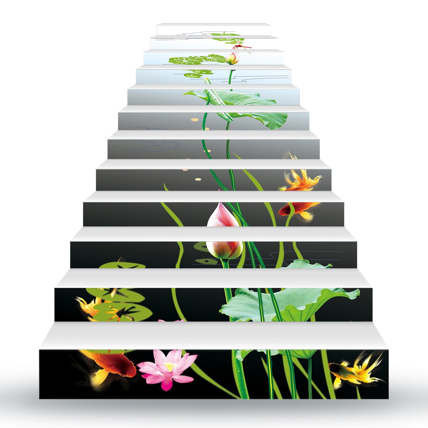 3D Noble Lotus 073 Stair Risers