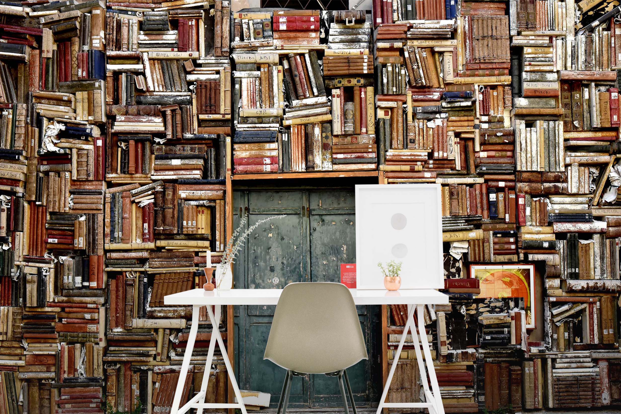 3D Book Door Old Book 038 Wall Murals