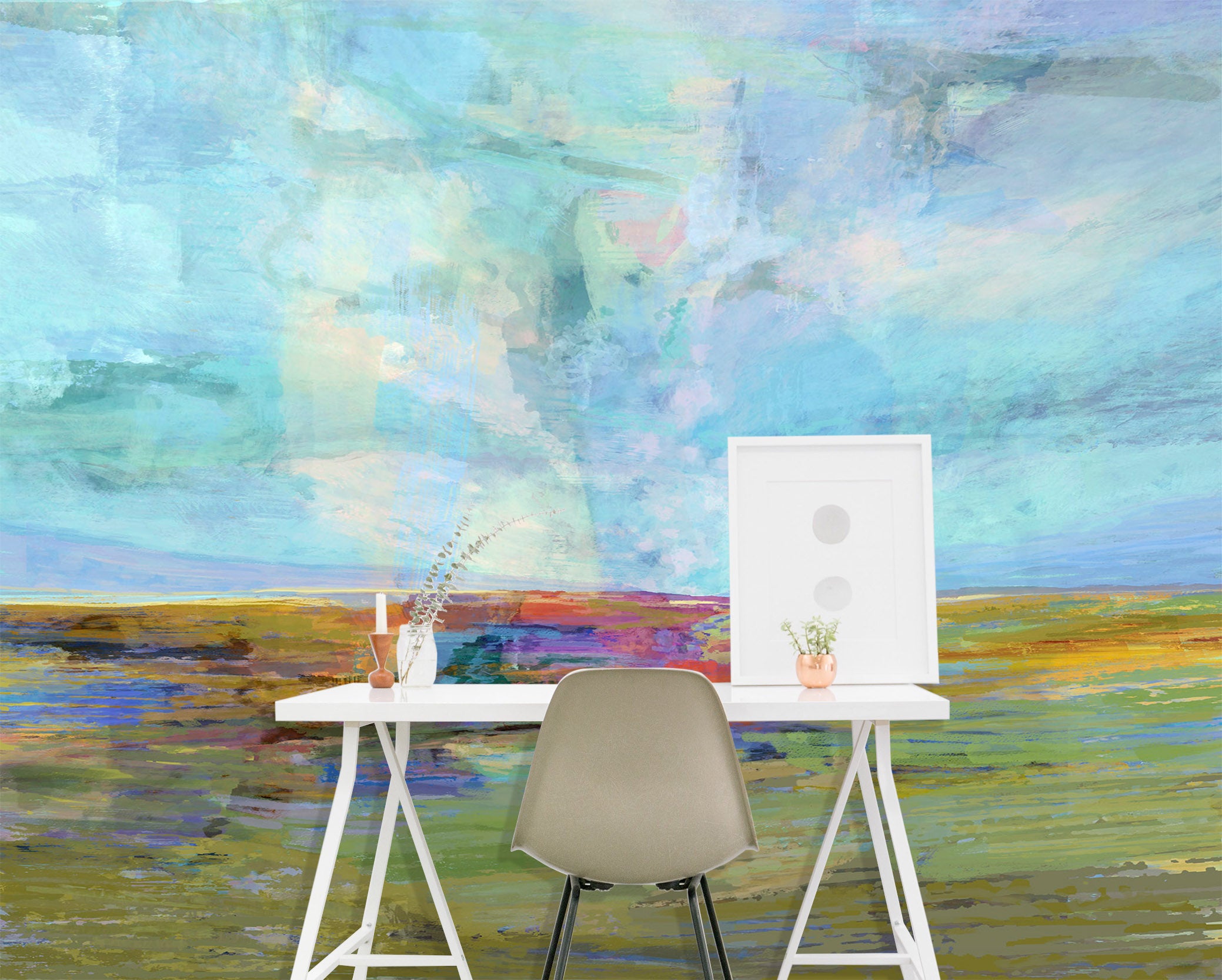 3D Blue Steppe 1418 Michael Tienhaara Wall Mural Wall Murals