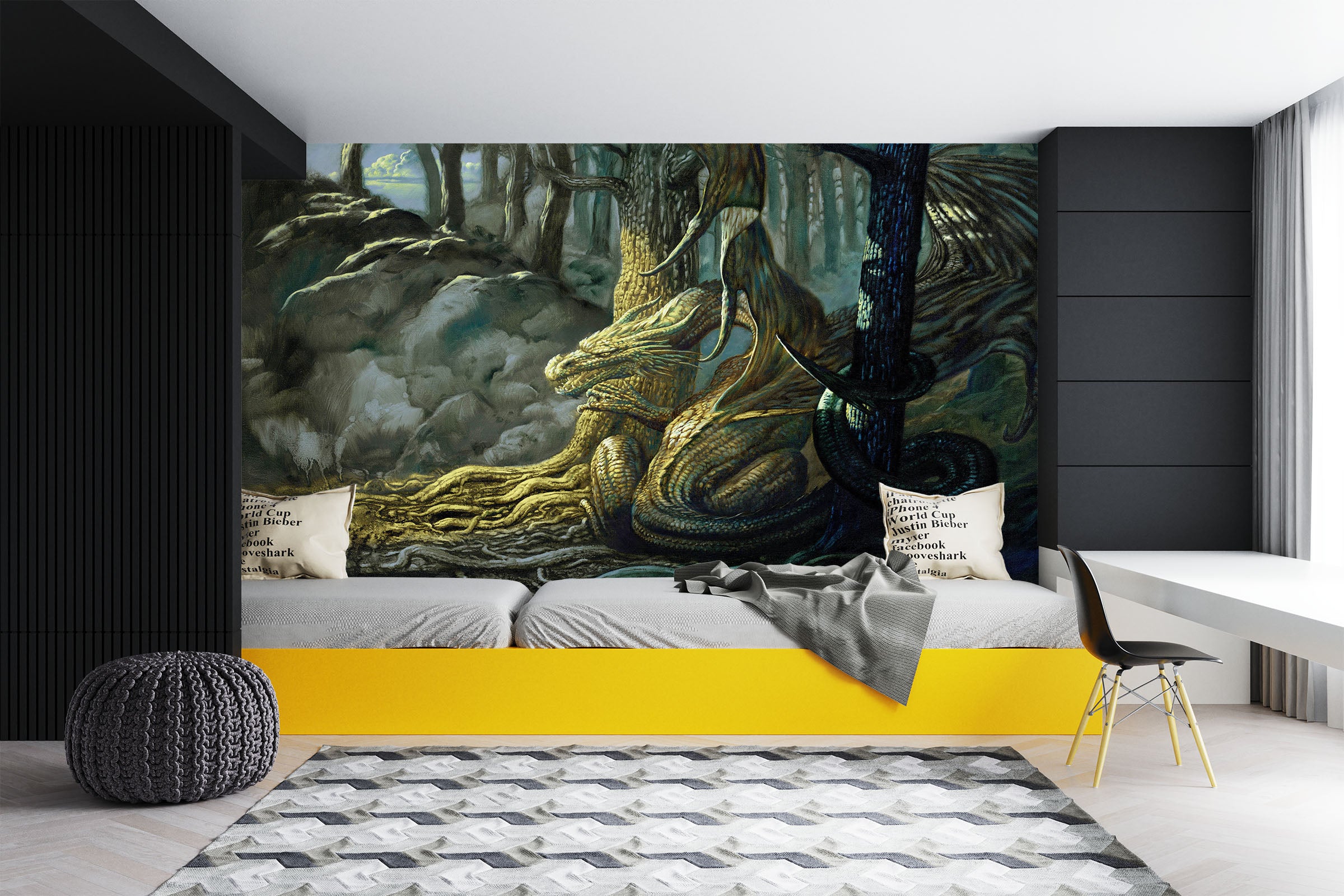 3D Forest Dragon 7072 Ciruelo Wall Mural Wall Murals