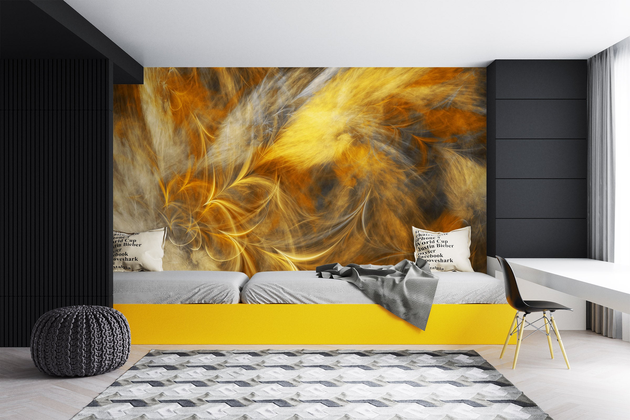 3D Yellow Pattern 57237 Wall Murals