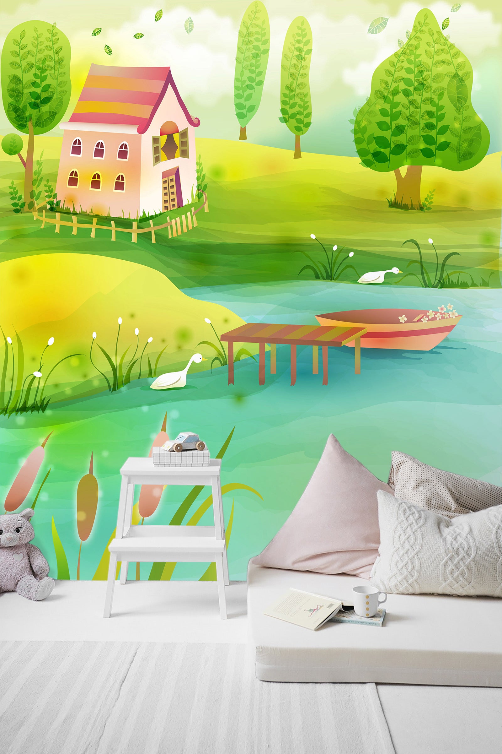 3D Pond Manor 1736 Wall Murals