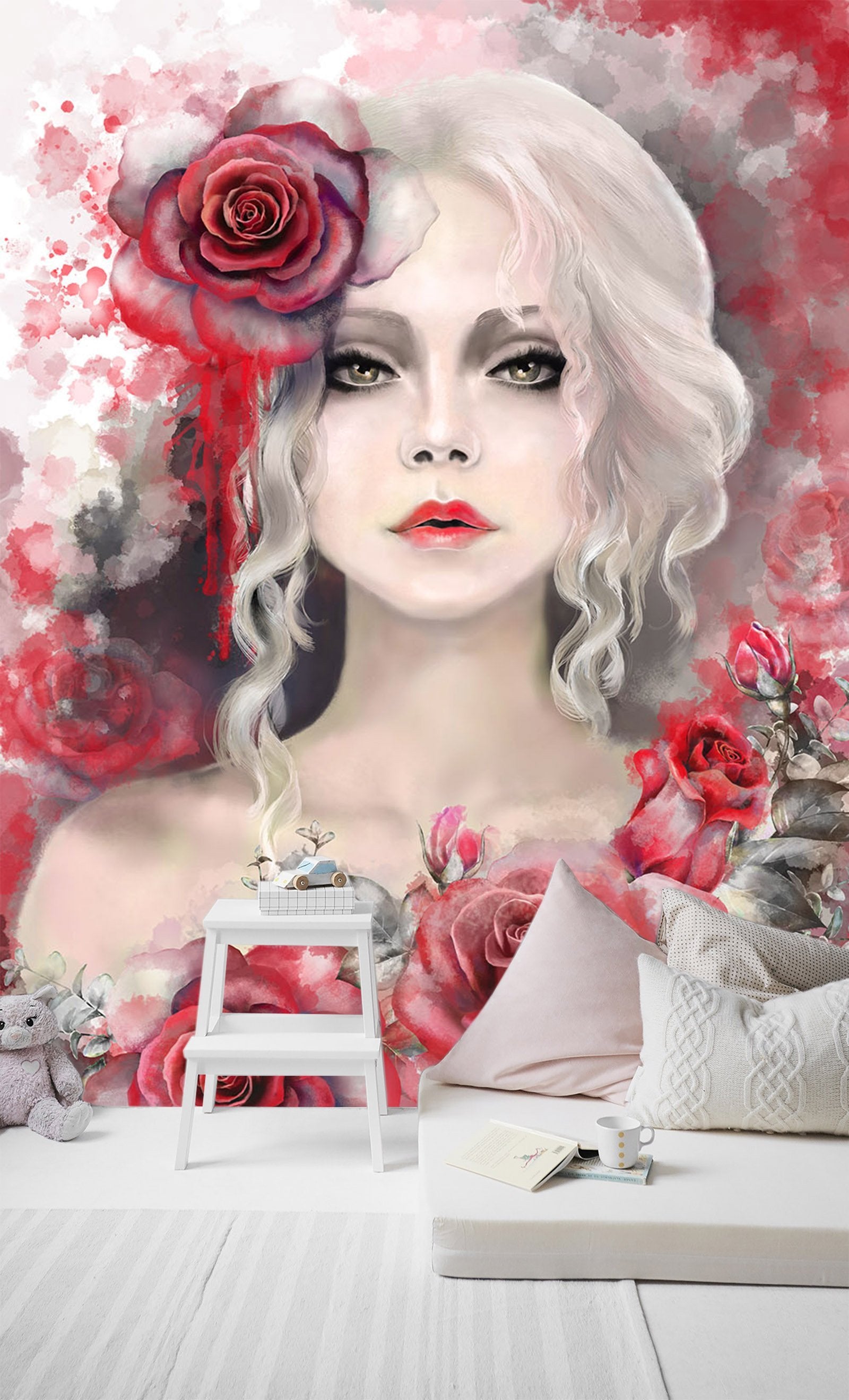 3D Queen Red Rose 715 Wallpaper AJ Wallpaper