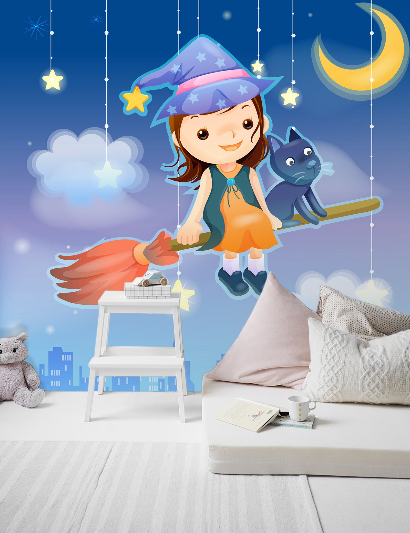 3D Broom Girl 1665 Wall Murals