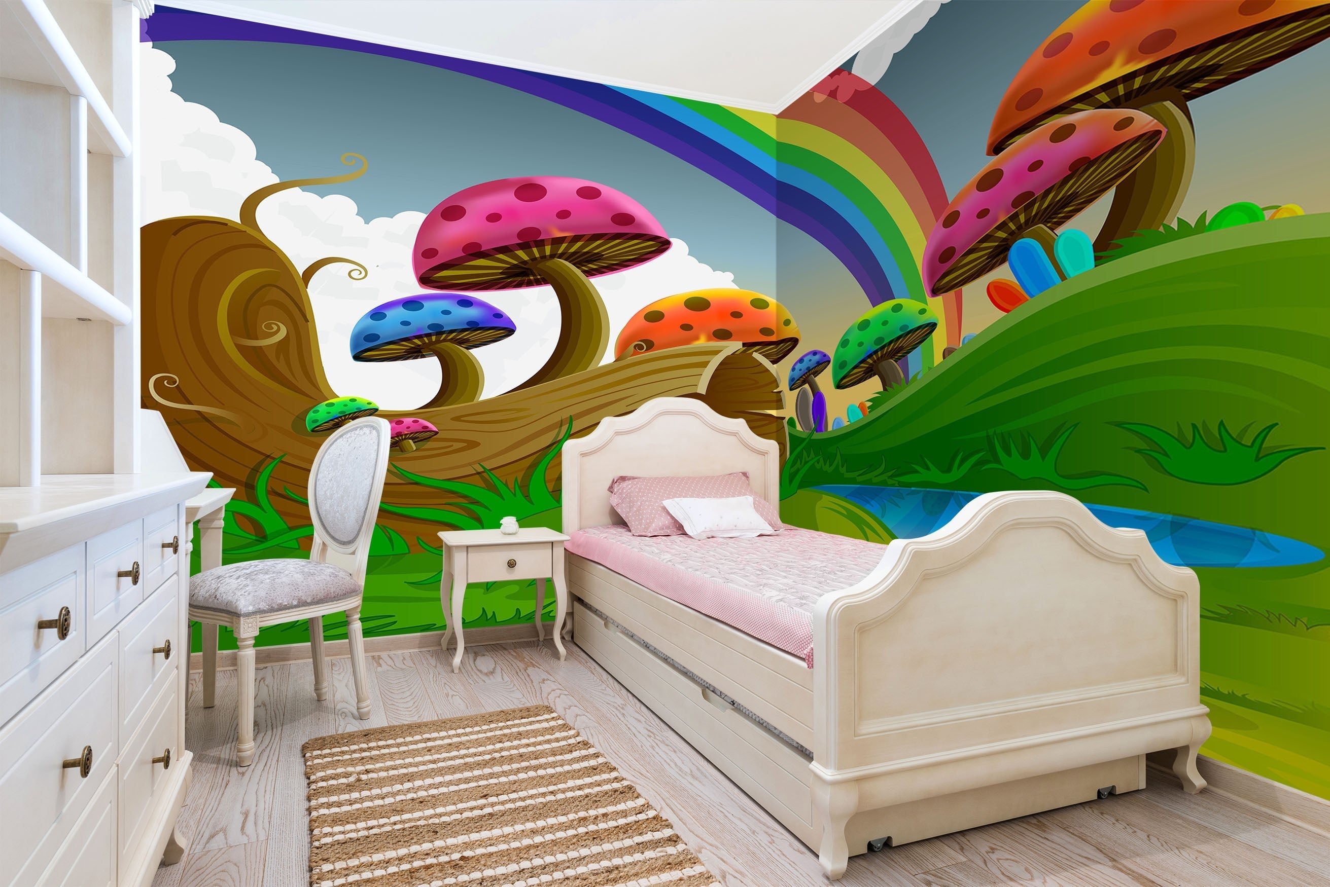 3D Colorful Mushroom Rainbow 045 Wall Murals Wallpaper AJ Wallpaper 2