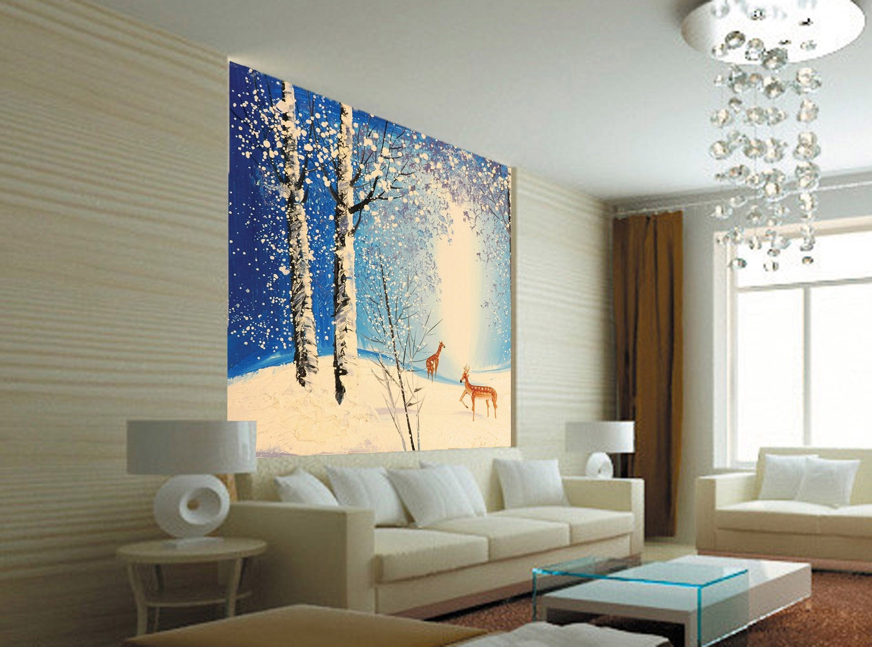 Snowing Forest Deer Wallpaper AJ Wallpaper