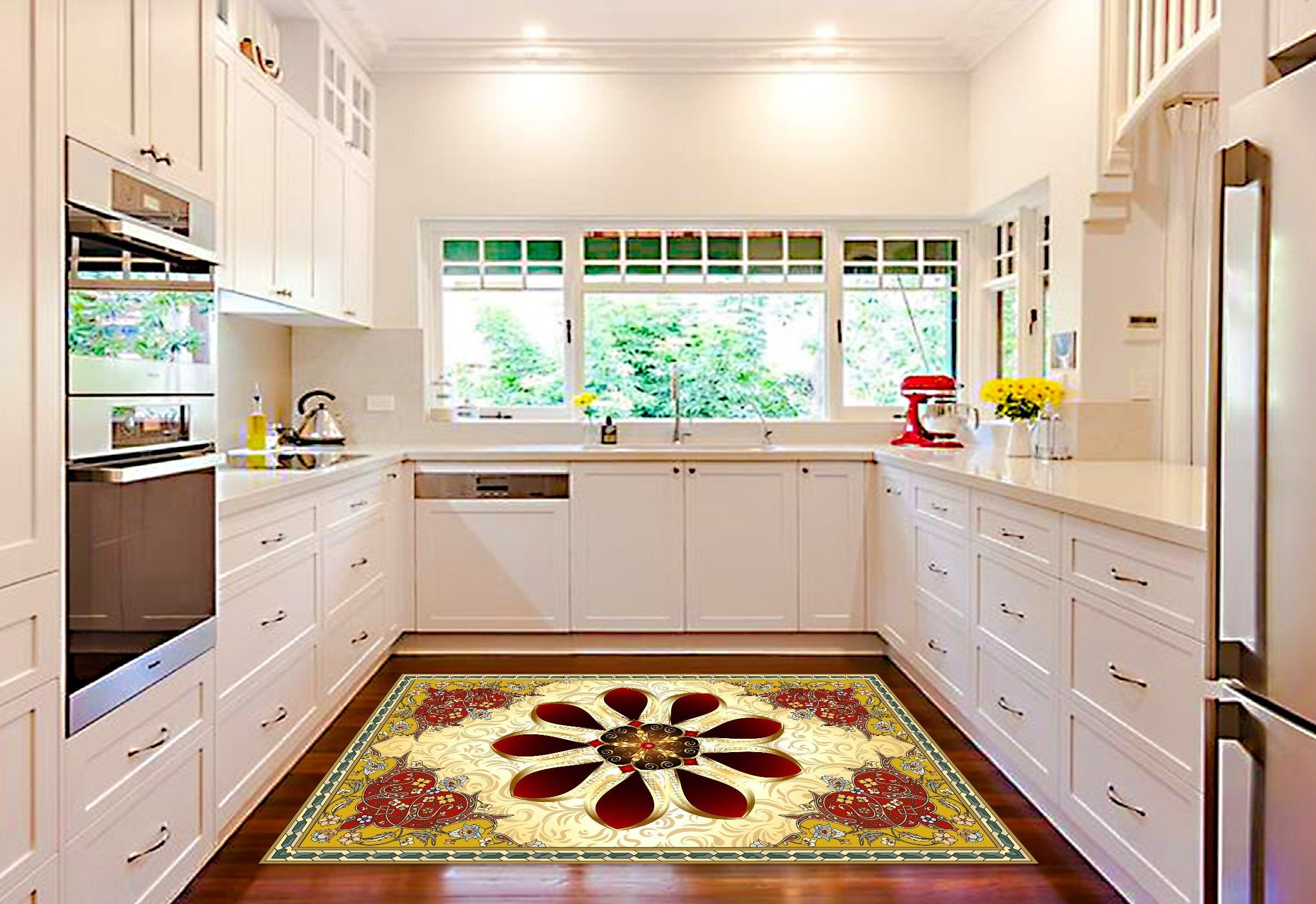 3D Flower Pattern 534 Kitchen Mat Floor Mural Wallpaper AJ Wallpaper