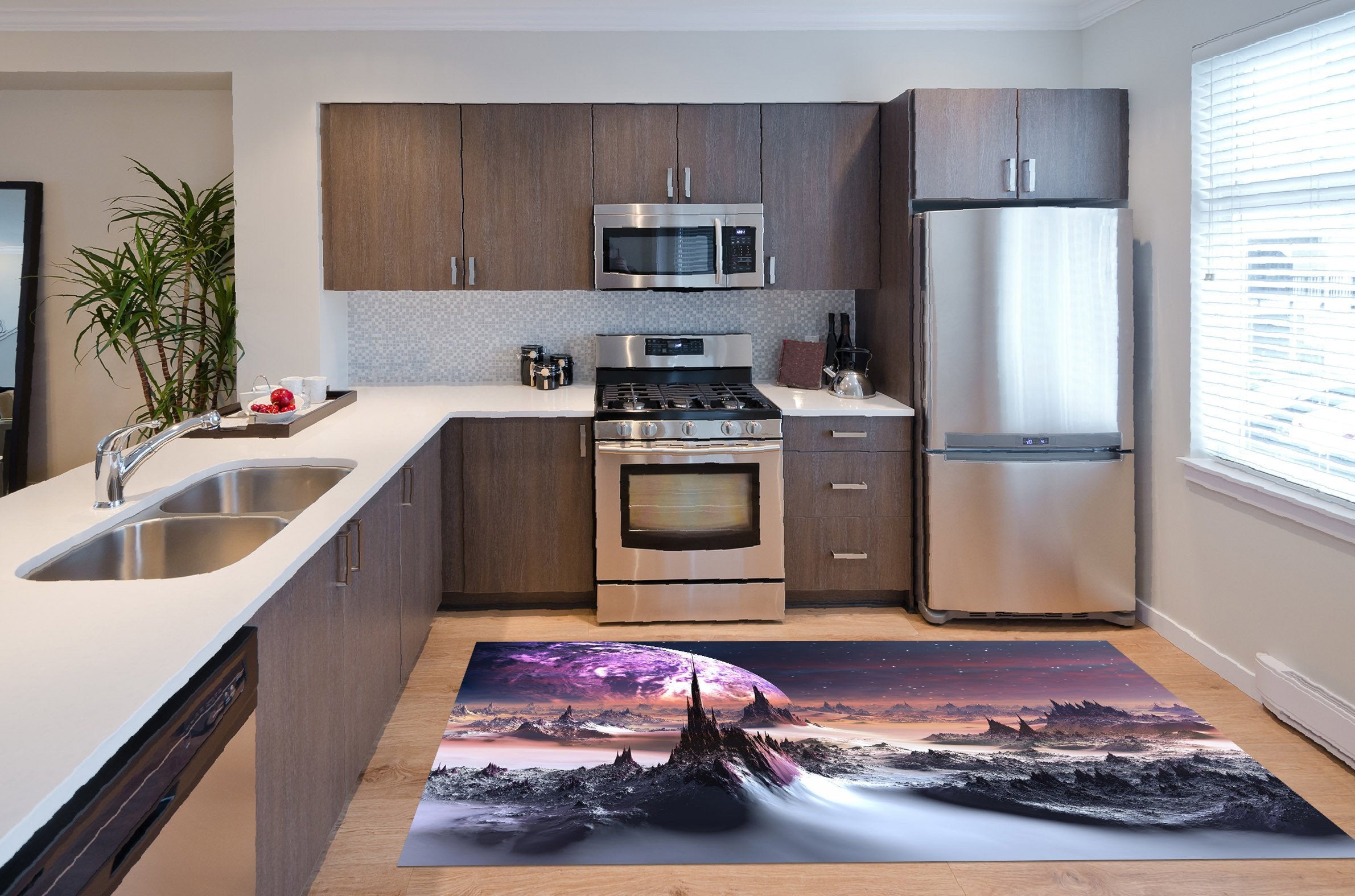 3D Exoplanet Scenery 071 Kitchen Mat Floor Mural Wallpaper AJ Wallpaper