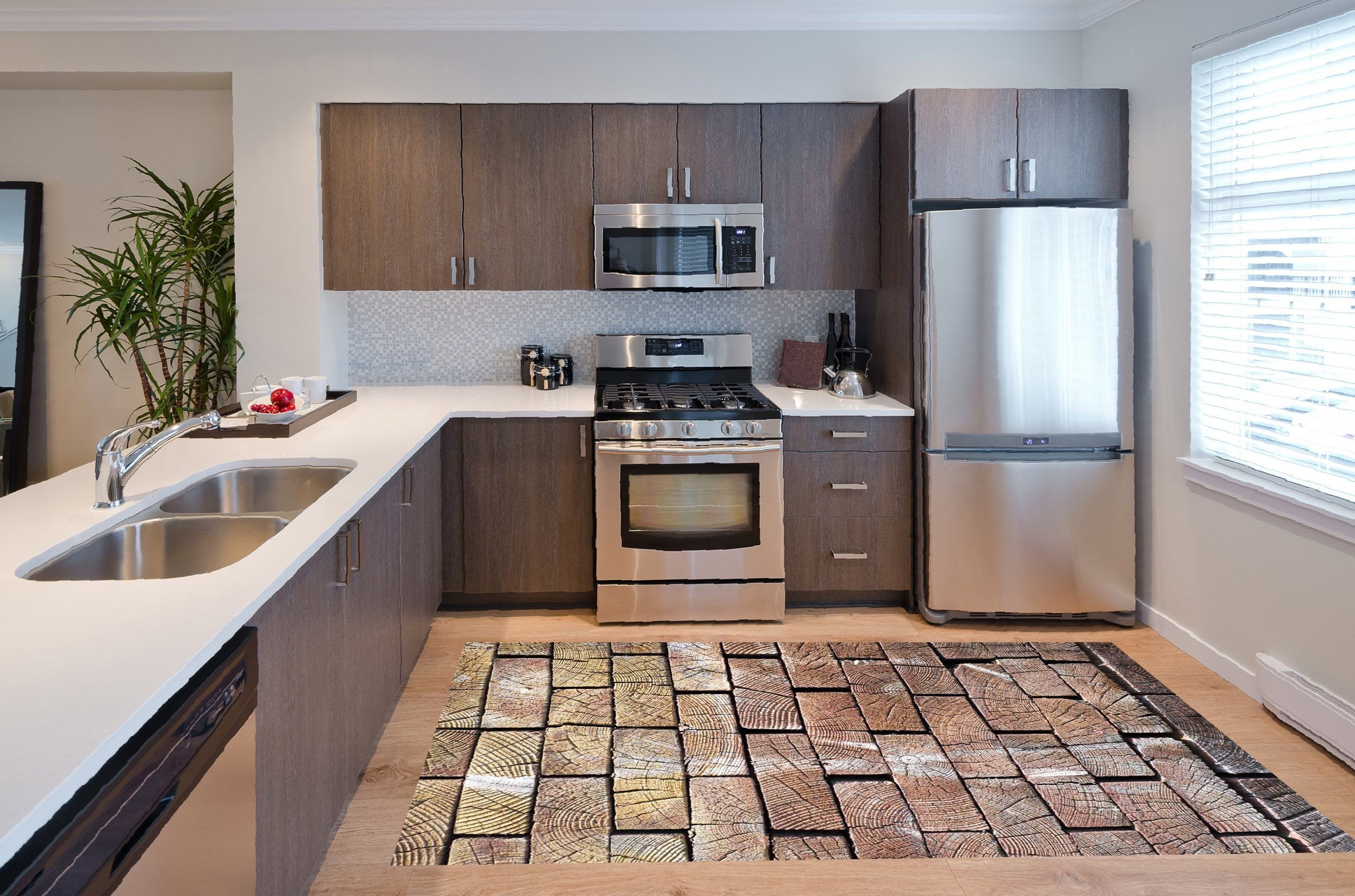 3D Wood Bricks 568 Kitchen Mat Floor Mural Wallpaper AJ Wallpaper